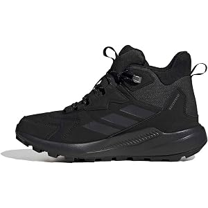 adidas Womens Terrex Anylander Leather Mid Climaproof Traxion Hiking Sneakers Shoes - Black