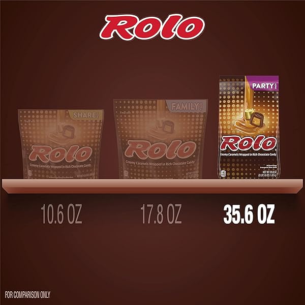 ROLO RICH CHOCOLATE CARAMELS CANDY PARTY PACK, 35.6 OZ