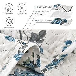 Ycosy Floral Quilt Sets King Size Reversible