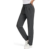 Tapata Petite Women's 26"/28" Inseam Sweatpants Cotton Lounge Yoga Pants Casual Open Bottom Workout Zipper Pocket Joggers