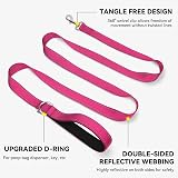 Joytale Double-Sided Reflective Dog Leash 6FT 5FT 4FT Padded Handle Hotpink view 5