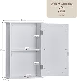 Vida Designs Bath Vida Priano Bathroom Cabinet Single Mirrored Door White view 2
