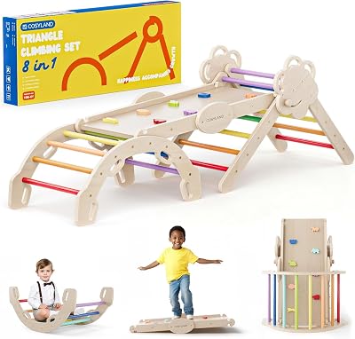 Arrampicata per Bambini 8 in 1, Triangolo Pikler, Colori Mix