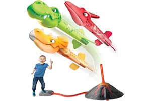 MindSprout Dino Blasters | Rocket Launcher for Kids - Launch up to 100 ft. Birthday Gift, for Boys & Girls Age 3 4 5 6 7 Year