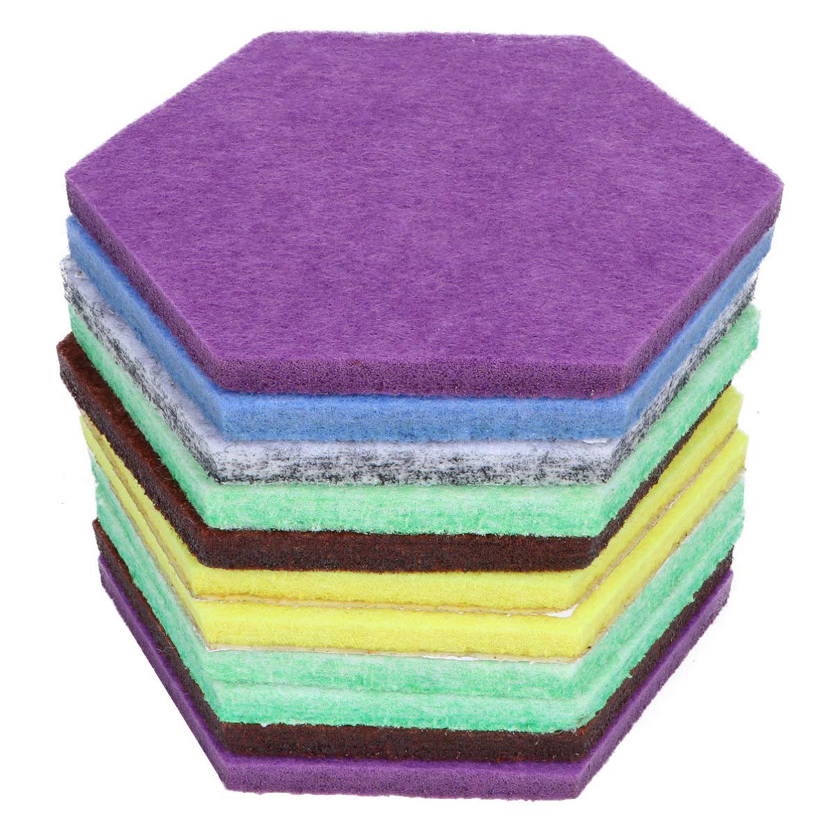 IMIKEYA 12pcs Colorful Wall Stickers Hexagon Felt Wall Sticker Self-Adhesive for Classroom Decorative Hexagon Shape for Message Board Random Color