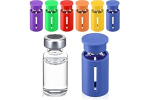 AceOrbit 6 Sets 3ml Glass Protective Vial Cap and Case Combo, Assorted Colors Reusable Lids Cover for 3ml Vials, Suitable for Traveling and Storage, Easy to Clean Leakproof Dust Resistant