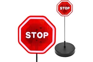 CCHRN Parking Garage Flashing Stop Sign, Adjustable Height LED Flashing Stop Indicator Parking Guide Assistant, Universal Gar