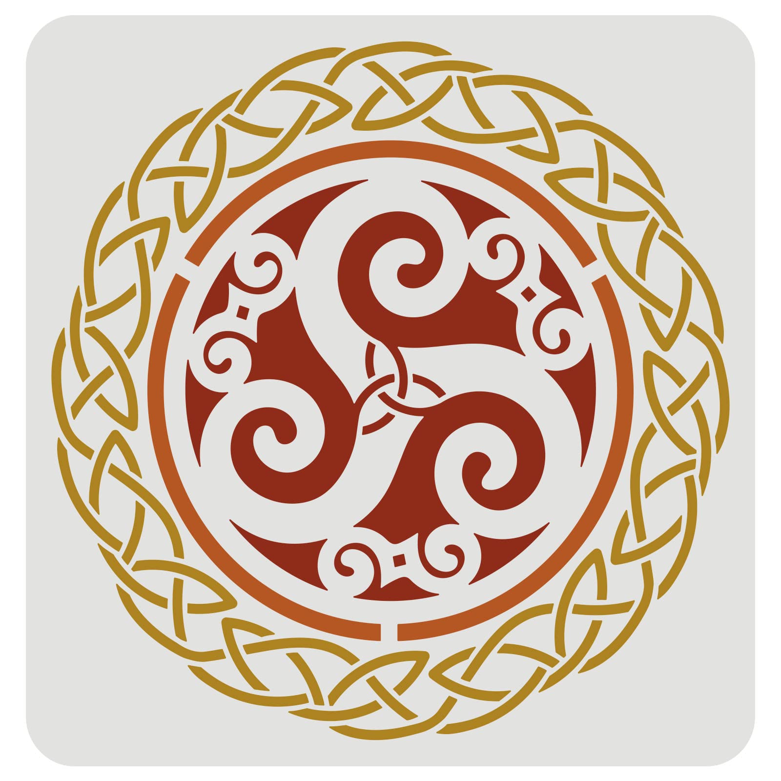 FINGERINSPIRE Celtic Triskele Stencil 30x30cm Reusable Viking Knot Stencil Triple Spiral Symbol for Painting on Wall, Canvas, Tile, Furniture and Paper — image 1