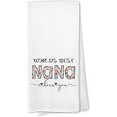Voatok Nana Kitchen Towels, Nana Gifts for Christmas Birthday from Grandkids Hand Towels, Best Grandma Gifts from Granddaughters Grandsons Dish Tea Towels for Kitchen, 16x24 Inches