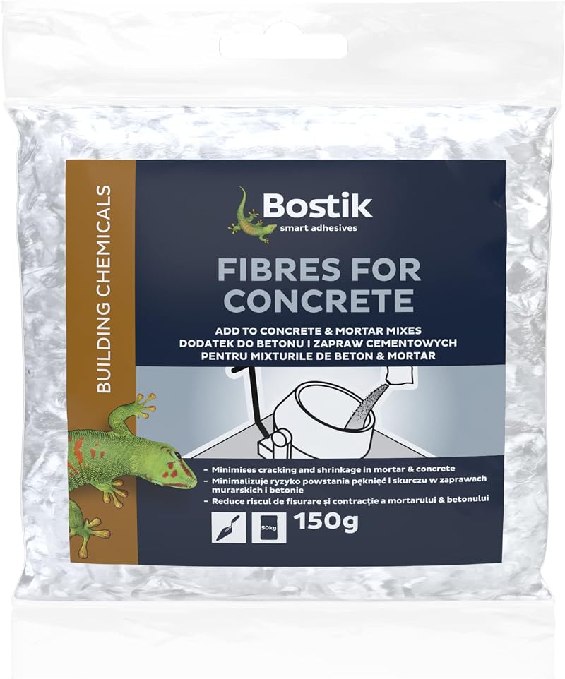 Bostik Fibres for Concrete 150g Minimise Cracking Shrinkage Improve Freeze/Thaw