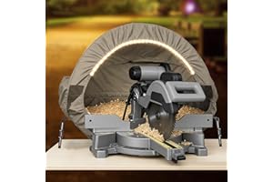 Miter Saw Dust Collection Hood with Light, Dust Collector for Table Miter Saw, Miter Saw Dust Hood Attachment, Accessory Hole