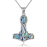 CUPENDA Mother Necklaces Sterling Silver Mom/Mommy of an Angel/Mom Thor Hammer/Heart Footprint Pendant Birthday Mothers Day Jewelry for Women