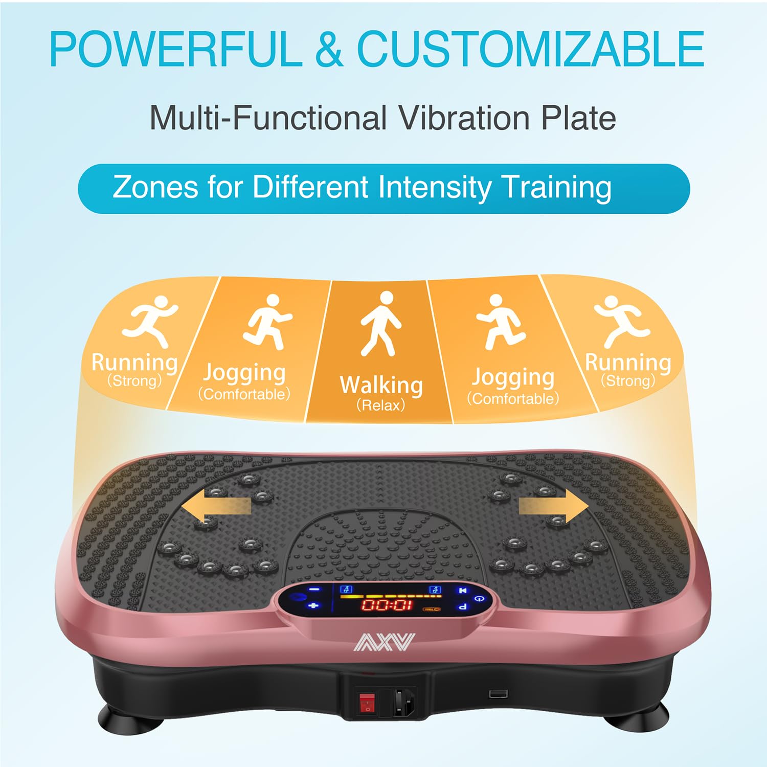AXV Vibration Plate Fitness Platform Exercise Machine Vibrating Lymphatic Drainage Shaking Full Body Shaker Workout Vibrate Stand Shake Board Sport Gym for Weight Loss Fat Burner for Women Men - Image 3