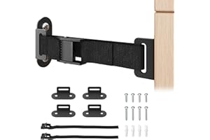 PUTORSEN Anti Tip Furniture Anchors (2 Sets), Heavy Duty Furniture Wall Anchor, Earthquake Proof Wall Anchors for Baby & Pet Safety, Easy Install Adjustable Furniture Safety Kit (Black)
