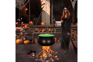 Evjeal Halloween Decorations Outdoor Cauldron - Witches Cauldron, Ideal for Halloween Decor, This Cauldron can be Filled with Potions, Candy, or Spooky Props to Enhance Your Witches Halloween Decor