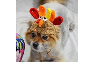 EYIGYLYO Thanksgiving Cats Costume Cat Turkey Drumstick Hat for Small Dog Kitten Thanksgiving Party Costume Cosplay Accessory Headwear