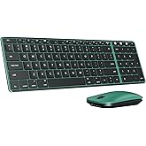 seenda Bluetooth Keyboard and Mouse Combo for Mac, SKM64-2 Rechargeable Slim Wireless Keyboard Mouse Compact, 3 Multi-Device 