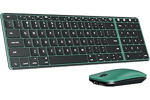 seenda Bluetooth Keyboard and Mouse Combo for Mac, SKM64-2 Rechargeable Slim Wireless Keyboard Mouse Compact, 3 Multi-Device 