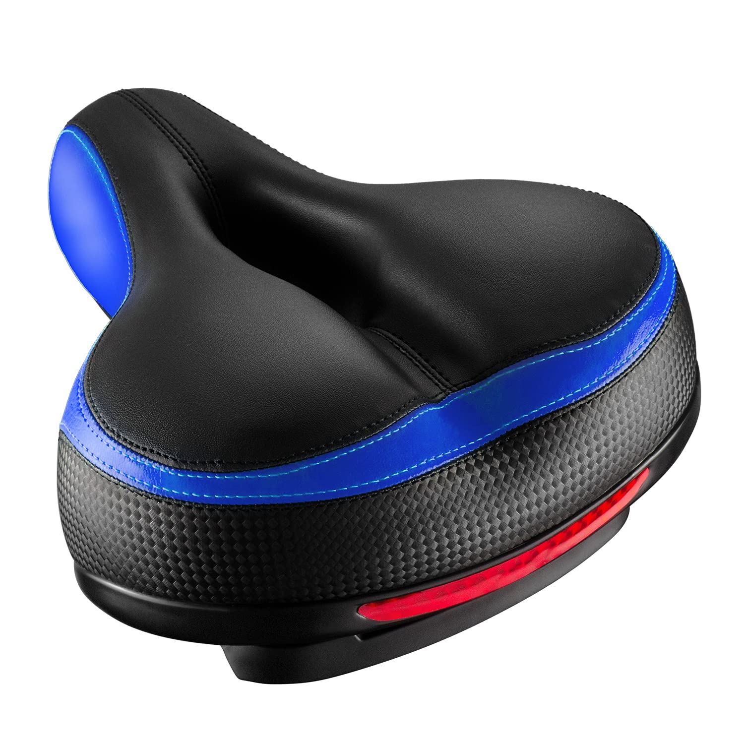 Photo 1 of Roguoo Bike Seat, Most Comfortable Bicycle Seat Dual Shock Absorbing Memory Foam Waterproof Bicycle Saddle Bike Seat Replacement with Refective Tape for Mountain Bikes, Road Bikes