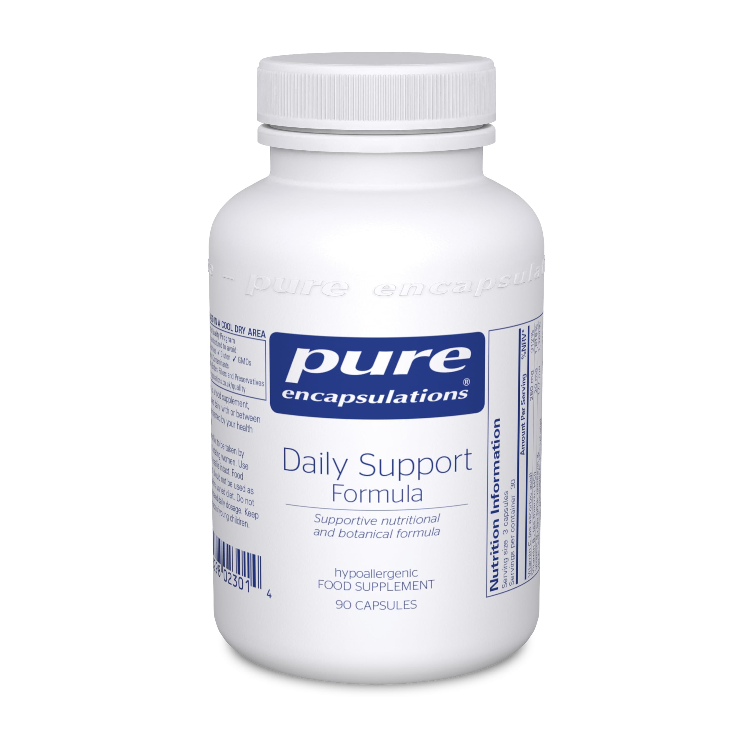 Pure Encapsulations Daily Support Formula - Nerve Support, Tiredness & Fatigue - with Magnesium, Vitamin C, B Vitamins, L-Tyrosine & Plant Extracts - 90 Capsules