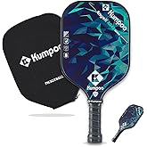 KUMPOO Pickleball Paddle Professional, Carbon Fiber Pickleball Paddle Set with Cover, Large Sweet Spot Pickle Ball Racket with Fiberglass and PP Honeycomb Core for Outdoor Game, Gym and Exercise