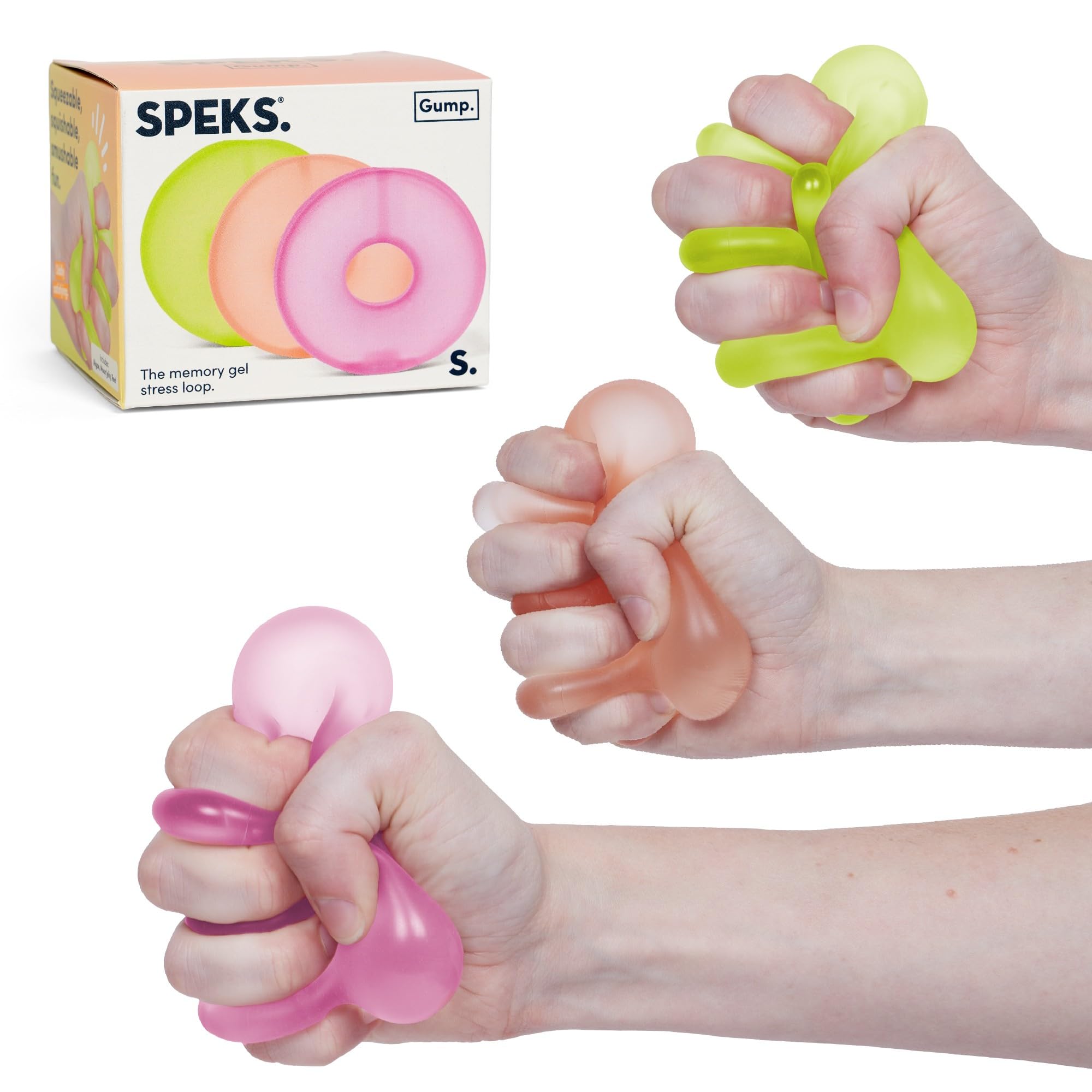 Speks Gump Loop Stress Balls | Ultra Soft Squishy Fidget Toy for Adults & Teens | Stress Relief & Desk Toy | Warm