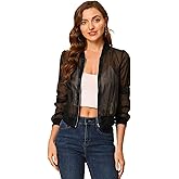 Allegra K Mesh Sheer Jacket for Women's See Through Long Sleeve Zip Up Bomber Jacket