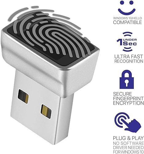 TNP Nano USB Fingerprint Reader for Windows 10/11 Hello - Security