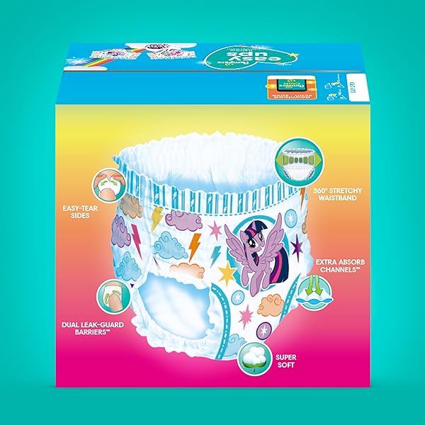 PAMPERS TRAINING PANTS – EASY UPS GIRLS & BOYS – SIZE 3T-4T, 22 COUNT, MY LITTLE PONY POTTY UNDERWEAR (PACKAGING MAY VARY)