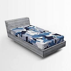 Ambesonne Camouflage Fitted Sheet, Illustration