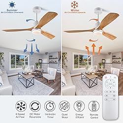 XBIBI 52 Inch Ceiling Fans with Light Remote