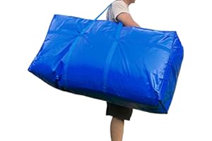 MKOKYD 66 Gallon Extra Large Storage Bags, Huge Moving Bags Heavy Duty with Zipper and Stronger Handles, Big Foldable Duffle Bag for Travel - Waterproof Material Protects from Dust and Moisture - Storage