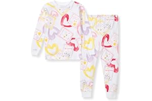 Burt's Bees Baby Girls' Pajamas, 2-Piece Long Sleeve Tee and Pants Organic Cotton PJ Set