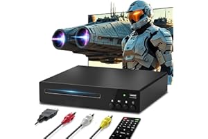 Compact DVD Player, HDMI DVD Players for TV with USB Input, All Region Free Disc Player, Support NTSC/PAL System HD 1080P wit