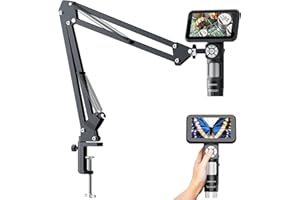 LM115A Digital Microscope Handheld with Flex Arm Stand, 5 inch Soldering Microscope Camera for Adults, Portable Coin Magnifie
