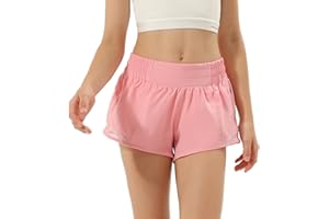 Aurefin Girls Athletic Shorts, Lightweight Running Shorts for Teen Girls Kids Sports Active Short with Zip Pocket and Elastic