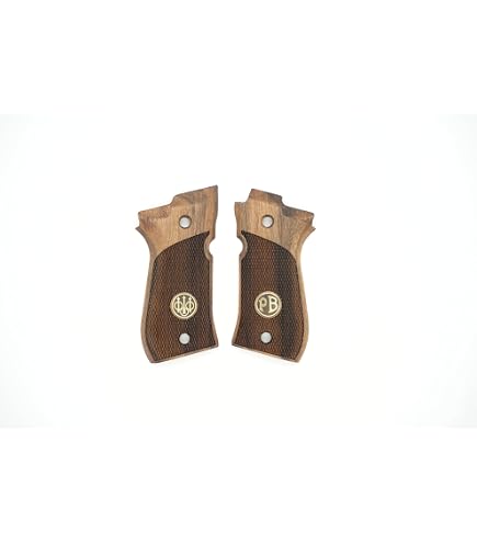 KSD Walnut Wood Grips For Beretta 81/84 Series Cheetah Pistols - Diamond Checkering & Silver Logo