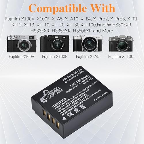JJC USB Dual oplader acculader voor Fujifilm X-E4 X-S10 X-PRO3 X-PRO2 X-PRO1 X-H1 X-T3 X-T2 X-T1 X-T30 X-T20 X-T10 X-A5 X-T200 X-T100 X100VI X100V X100F camera's voor Fuji NP-W126/NP-W126 26s batterij