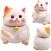 Big Hand Painted Cat Squishy Toys，Large Cute Ultra Soft Kitty Squeeze Fidget Toys for Stress Relief ,Kawaii Squishies Sticky Animal Toys for Adults Kids,Decompression Sensory Balls Toys for Autism