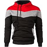 Mooncolour Mens Novelty Color Block Hoodies Cozy Sport Outwear