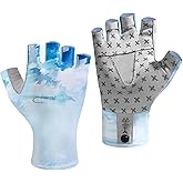 BASSDASH Unisex UPF 50+ Half Finger Sun Gloves Fingerless Breathable UV Protection for Fishing Hiking Kayaking Rowing FG02