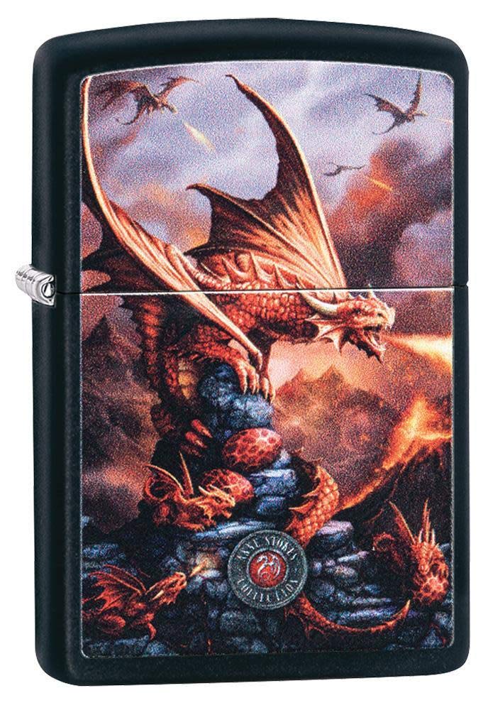 Zippo Anne Stokes Fire Breathing Dragon Black Matte Pocket Lighter — image 1