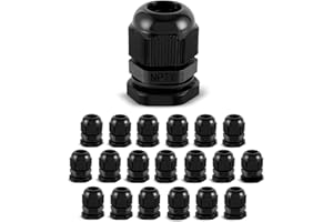 CLFCZYCXD 20pcs 1/2" NPT Cable Gland Waterproof Adjustable 6-12mm Through Cord Grip Cable Connectors Nylon Cable Gland Joints Wire Protectors(1/2'', 20PCS)