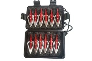 LeeMui Stainless Steel Hunting Archery Broadheads Blades Grain Screw-in Arrow Heads Tips Compatible with Traditional Bows Archery Broad Crossbow Recurve