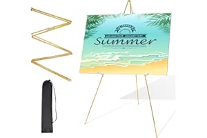 Starhoo Easel Stand for Sign 63'' Art Easels for Display Wedding Welcome Poster Stand Portable Floor Metal Easel Gold