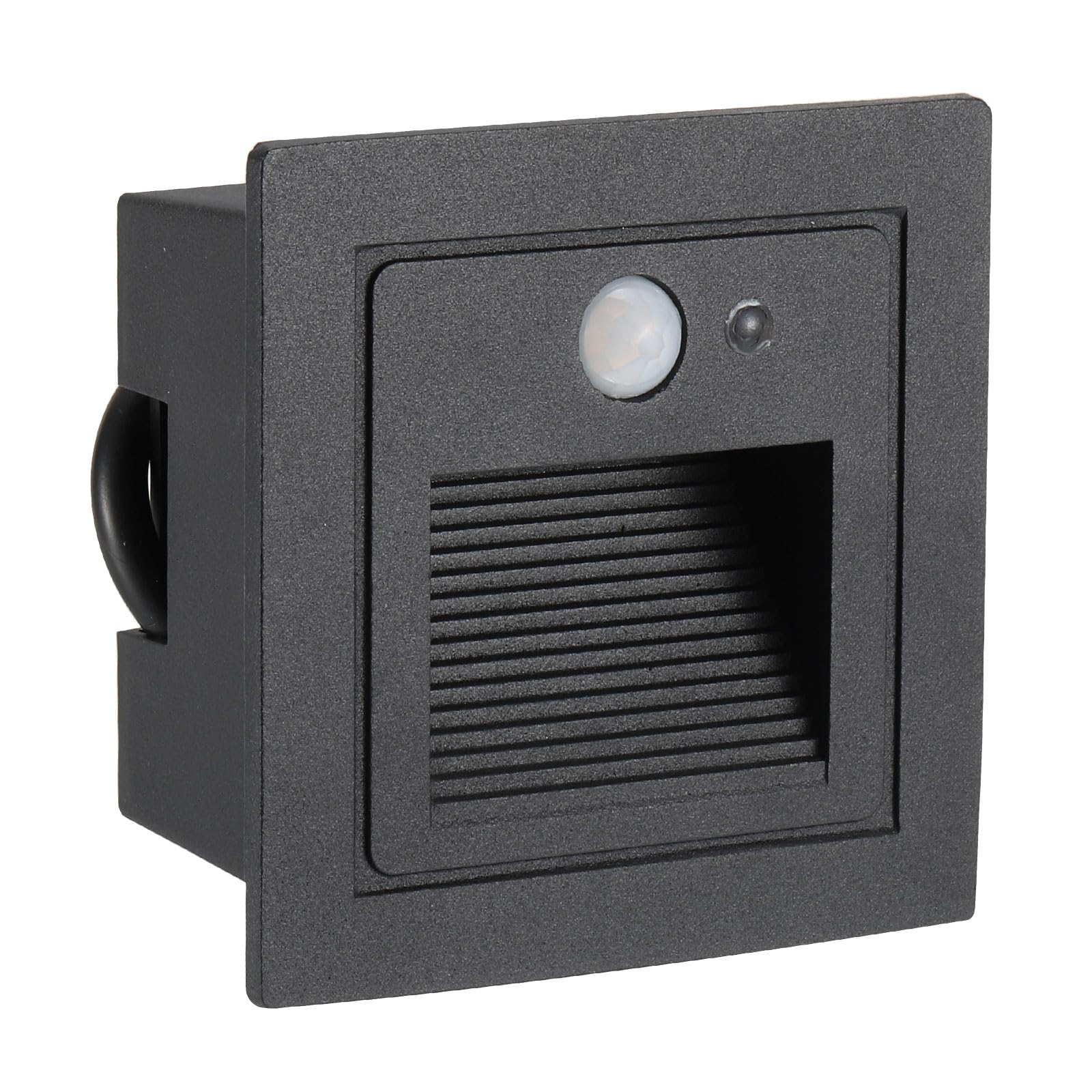 PATIKIL 6000K LED Step Light, 3W 120V Recessed Motion Sensor Stair Light Aluminum Waterproof 105lm Pure White Stairway Lights Indoor Outdoor, Black Shell