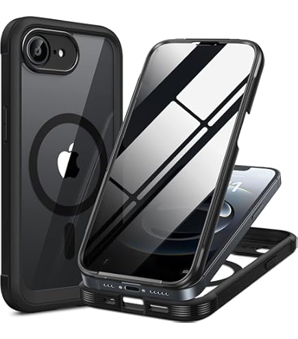 Amazon.com: Miracase for iPhone 17e Case & iPhone 16e Case, Full-Body Phone  with Built-in Glass Screen Protector, [Magnetic with MagSafe] Military Drop  Proof 17 E/ 16 E Cover Bumper 6.1 inch, Black :