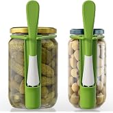 PROCHOP 2 Pack Pickle &amp; Olive Fork for Jar, 304 Stainless Steel | Food Grabber Tool,Pickle Picker,Kitchen Gift, Green,for other foods, dishwasher safe, all jar sizes, hot foods