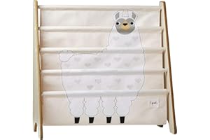 3 Sprouts Book Rack – Kids Storage Shelf Organizer Baby Room Bookcase Furniture, Llama