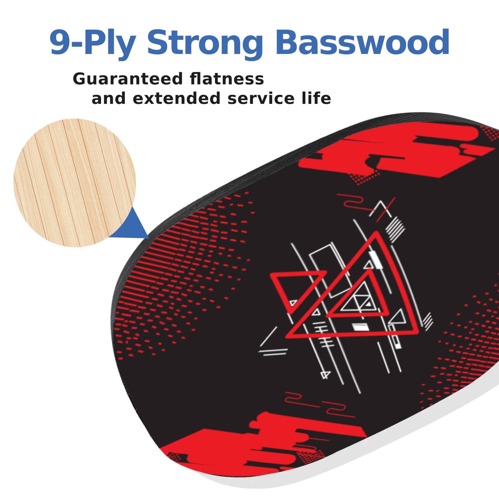 Pickleball Set with 4 Premium Wood Paddles, Cushion Comfort Grip, 4 Cooling Towels, 4 Pickleball Balls & Carry Bag, Pickle Ball Paddle for Men Women